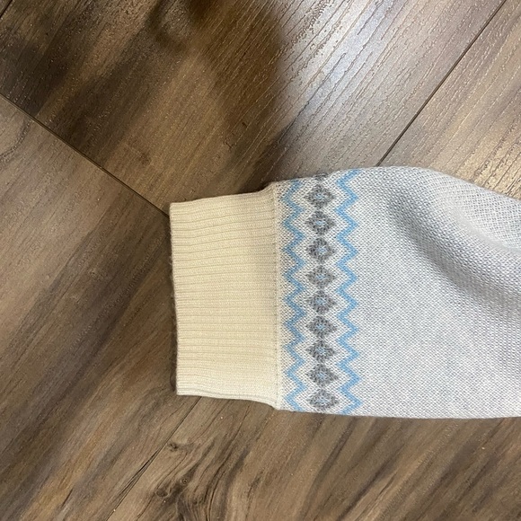 Northern Reflections Scenic Turtleneck Sweater in Blue and White - Picture 5 of 7